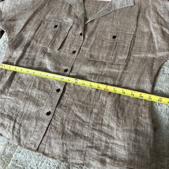 Lafayette 148 Button Up Linen Blouse - Picture 7 of 10